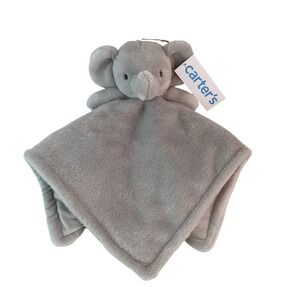 Carters Elephant Security Blanket Lovey Gray Plush Soft Snuggle Toy #68499 NWT